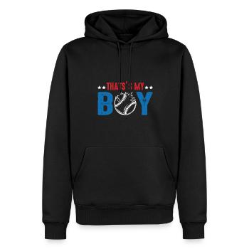 sport baseball - Männer Premium Bio Hoodie - Schwarz - Vorne - Nico (187cm)