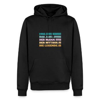 1982 40. Geburtstag Geschenk Retro - Männer Premium Bio Hoodie - Schwarz - Vorne - Nico (187cm)