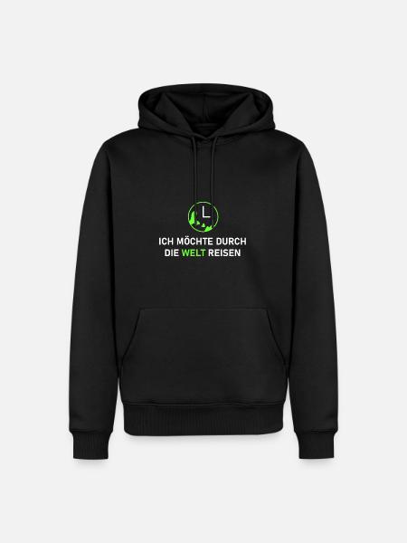 weltweite Reise - Männer Premium Bio Hoodie - Schwarz