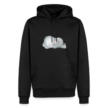 Elefanten Familie Mama Baby T-Shirt - Männer Premium Bio Hoodie - Schwarz - Vorne - Nico (187cm)