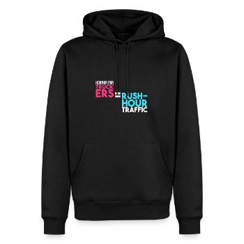 Horror for truckers = rush hour - Men’s Premium Organic Hoodie - black - Front - Nico (187cm)