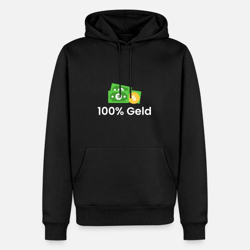 100% Geld - Männer Premium Bio Hoodie - Schwarz