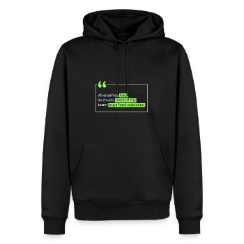 Personne n’achète la réduction de la guérison. - Sweat à capuche Premium bio Homme - noir - Devant - Nico (187cm)