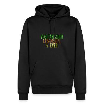 vegetarischer Lebensstil 4 ever - Männer Premium Bio Hoodie - Schwarz - Vorne - Nico (187cm)