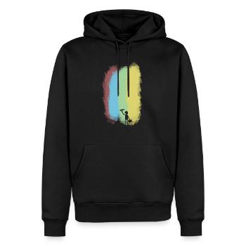 Maler - Männer Premium Bio Hoodie - Schwarz - Vorne - Nico (187cm)