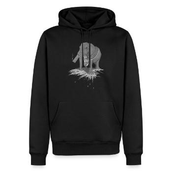 Selfdefense - Sweat à capuche Premium bio Homme - noir - Devant - Nico (187cm)