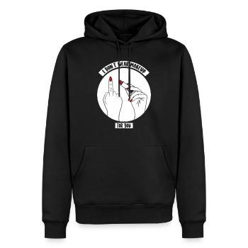 Ich trage kein Make-up für dich - Männer Premium Bio Hoodie - Schwarz - Vorne - Nico (187cm)