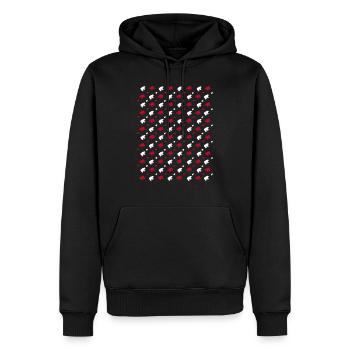 Rouge et ours blanc - Sweat à capuche Premium bio Homme - noir - Devant - Nico (187cm)