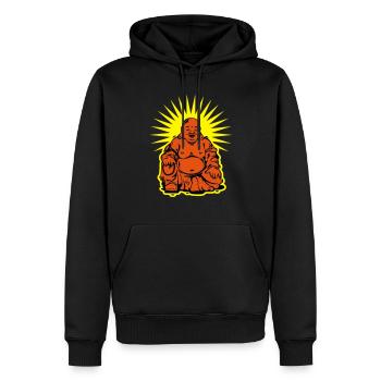 buddha - Männer Premium Bio Hoodie - Schwarz - Vorne - Nico (187cm)