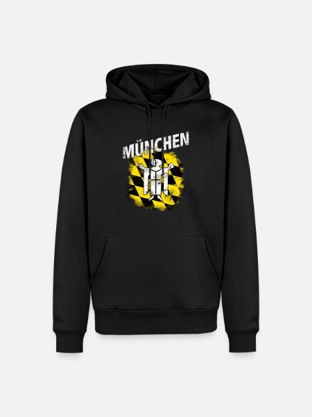 München - Männer Premium Bio Hoodie - Schwarz
