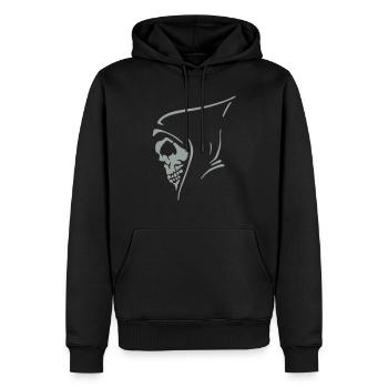 death, skull, pirat - Männer Premium Bio Hoodie - Schwarz - Vorne - Nico (187cm)