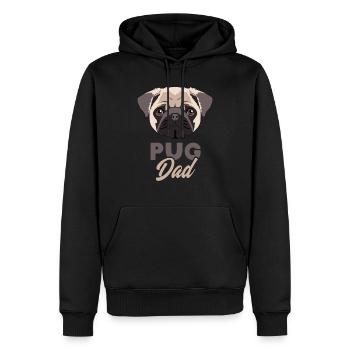 pug dad - ideal für alle Mops Liebhaber Geschenk - Männer Premium Bio Hoodie - Schwarz - Vorne - Nico (187cm)