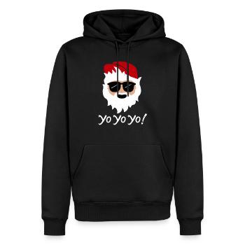 Funny Santa 2018 - Yo Yo Yo! Christmas 2018 Shirt - Men’s Premium Organic Hoodie - black - Front - Nico (187cm)
