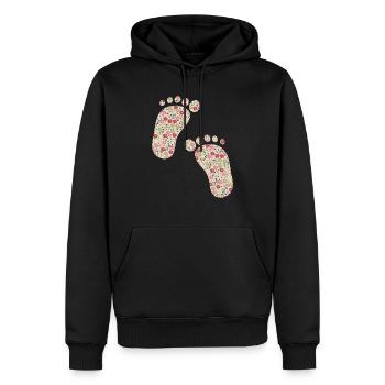 pieds liberty rose - Sweat à capuche Premium bio Homme - noir - Devant - Nico (187cm)