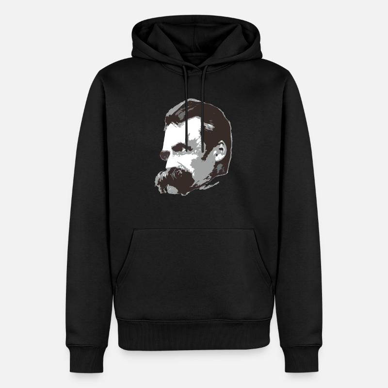 Nietzsche (3farbig) - Männer Premium Bio Hoodie - Schwarz
