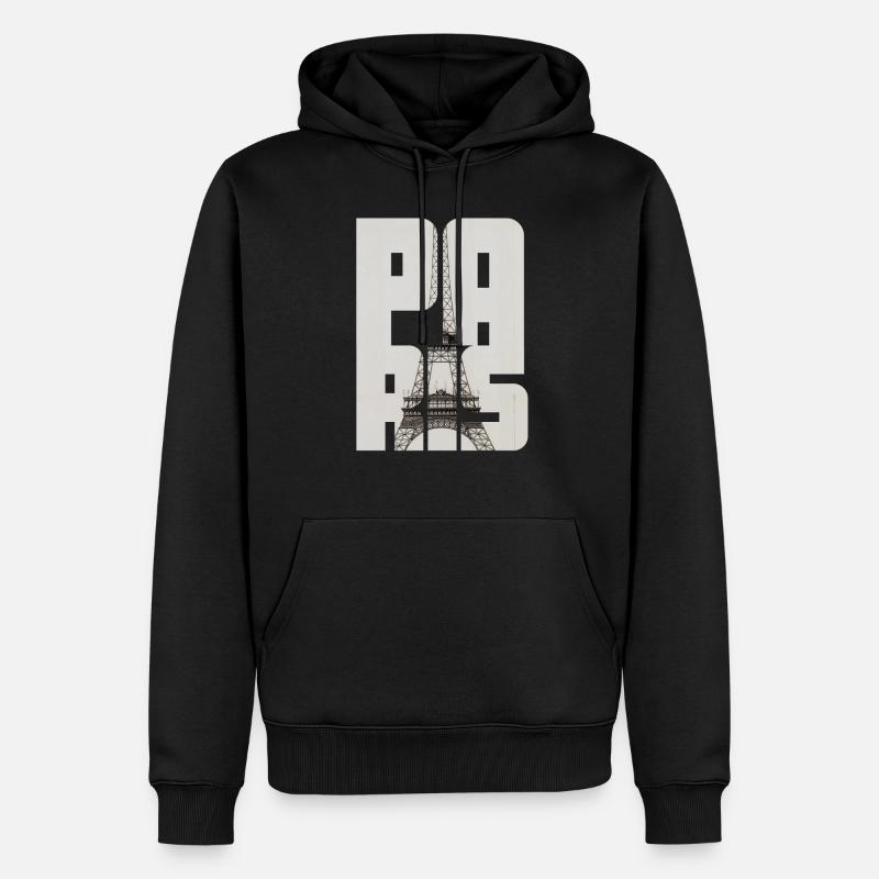 Paris Eiffel Tower - Men’s Premium Organic Hoodie - black