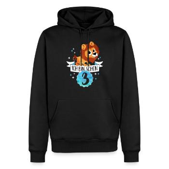 Je suis déjà 3 - Sweat à capuche Premium bio Homme - noir - Devant - Nico (187cm)