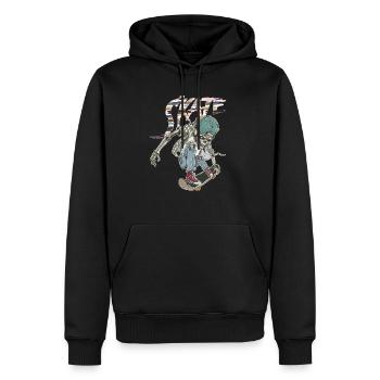 Skate Skull - Men’s Premium Organic Hoodie - black - Front - Nico (187cm)