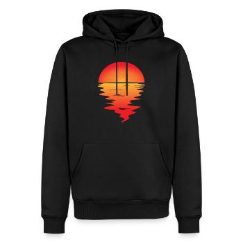 sunset - Men’s Premium Organic Hoodie - black - Front - Nico (187cm)