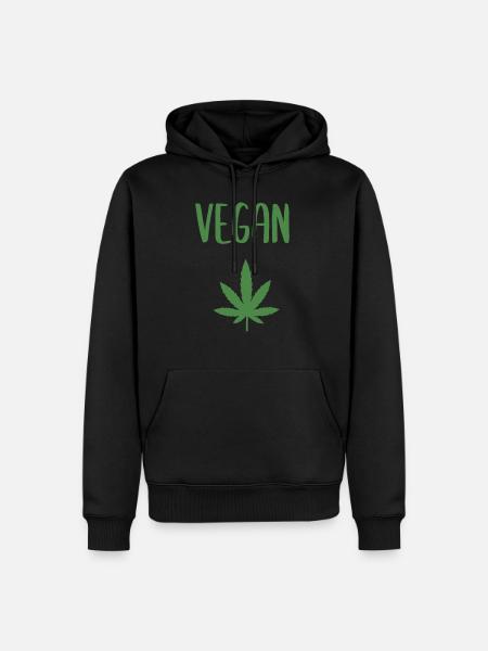 VEGAN GREEN - Men’s Premium Organic Hoodie - black