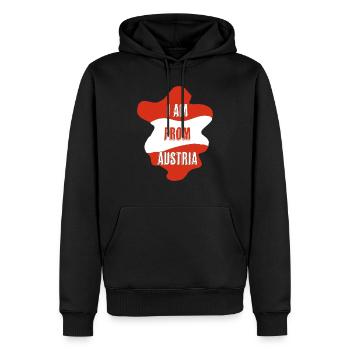I am from AUSTRIA - Männer Premium Bio Hoodie - Schwarz - Vorne - Nico (187cm)