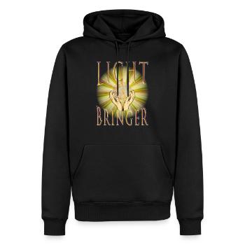 LICHTBRINGER - Lichtkugel, Licht, Schein - Männer Premium Bio Hoodie - Schwarz - Vorne - Nico (187cm)