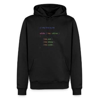 my life cycle dev - Sweat à capuche Premium bio Homme - noir - Devant - Nico (187cm)