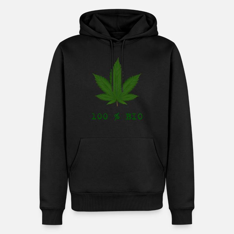 254 - Cannabis, 100% Bio - Männer Premium Bio Hoodie - Schwarz