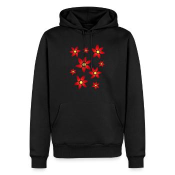 Fleurs, fleurs - Sweat à capuche Premium bio Homme - noir - Devant - Nico (187cm)