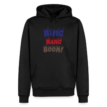 BING BANG BOOM - Männer Premium Bio Hoodie - Schwarz - Vorne - Nico (187cm)