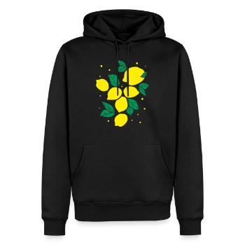 Frische Zitronenfrüchte - Männer Premium Bio Hoodie - Schwarz - Vorne - Nico (187cm)