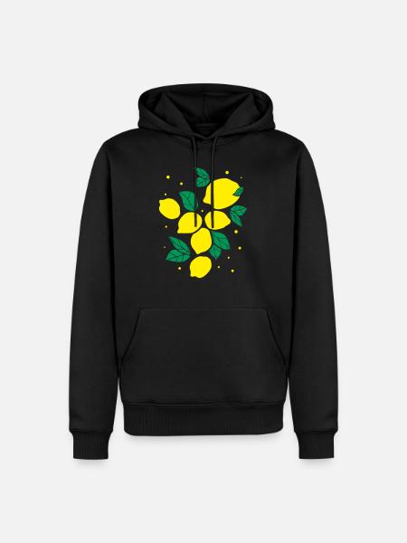 Fresh lemon fruits - Men’s Premium Organic Hoodie - black