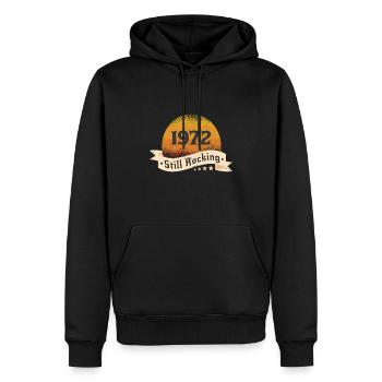 1972 Birthday Vintage Gift Vintage Vintage Rock - Men’s Premium Organic Hoodie - black - Front - Nico (187cm)