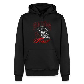 Chicano Style - Männer Premium Bio Hoodie - Schwarz - Vorne - Nico (187cm)