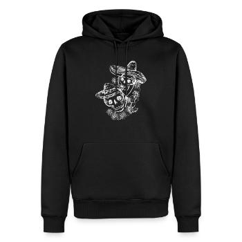 Skull skull tattoo halloween mexico mexican draw - Men’s Premium Organic Hoodie - black - Front - Nico (187cm)