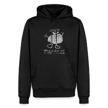 Opa ist so dick, weil er voller Liebe steckt - Männer Premium Bio Hoodie - Schwarz - Vorne - Nico (187cm)