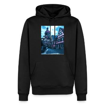Mittelalter Stadt - Männer Premium Bio Hoodie - Schwarz - Vorne - Nico (187cm)
