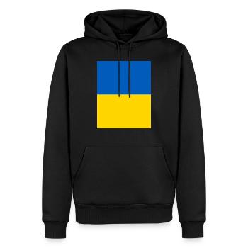 Ukraine - Sweat à capuche Premium bio Homme - noir - Devant - Nico (187cm)