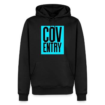 Coventry - Männer Premium Bio Hoodie - Schwarz - Vorne - Nico (187cm)