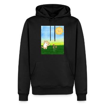 Shiba Inu Sonne - Männer Premium Bio Hoodie - Schwarz - Vorne - Nico (187cm)