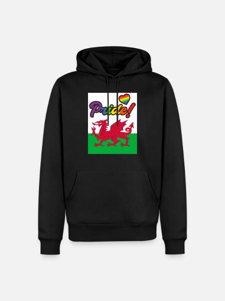 Wales LGBT Gay Pride Cardiff - Männer Premium Bio Hoodie - Schwarz
