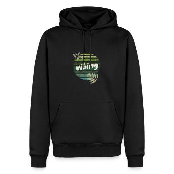 vibing - Men’s Premium Organic Hoodie - black - Front - Nico (187cm)