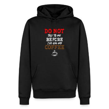 Don't talk to me before I had my coffee - Men’s Premium Organic Hoodie - black - Front - Nico (187cm)