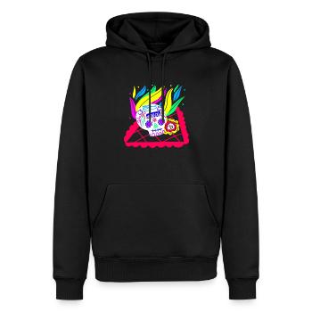Mexikanischer Schädel - Männer Premium Bio Hoodie - Schwarz - Vorne - Nico (187cm)