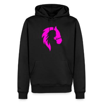 Horse & Woman Yoga SPORT Tshirt Birthday Gift - Men’s Premium Organic Hoodie - black - Front - Nico (187cm)