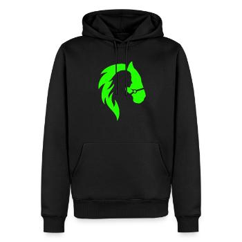 Horse & Woman Yoga SPORT Tshirt Birthday Gift - Men’s Premium Organic Hoodie - black - Front - Nico (187cm)
