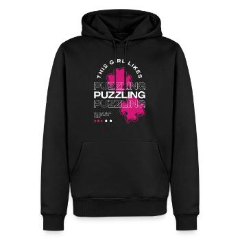 Fille aime le dicton ironique déroutant Expert en - Sweat à capuche Premium bio Homme - noir - Devant - Nico (187cm)