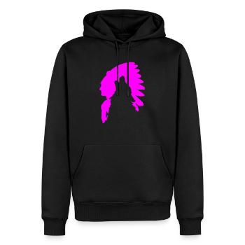 Indien et Loup T-shirt SPORT Cadeau D'Anniveesaire - Sweat à capuche Premium bio Homme - noir - Devant - Nico (187cm)