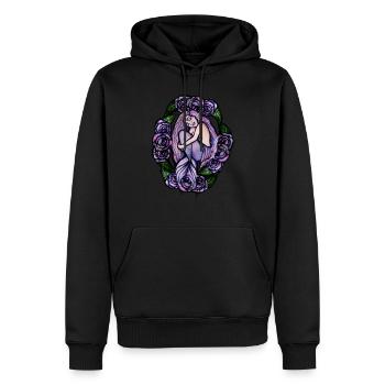 Sirène Violet - Sweat à capuche Premium bio Homme - noir - Devant - Nico (187cm)