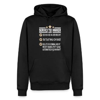 Servicetechniker Abschluss Fortbildung Ingenieur - Männer Premium Bio Hoodie - Schwarz - Vorne - Nico (187cm)